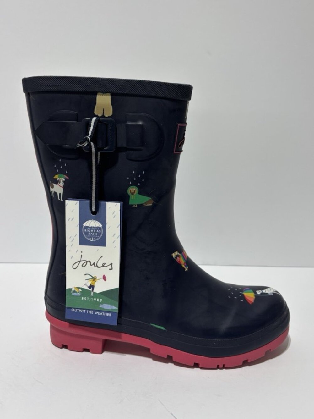 Joules Women’s Molly Welly Rain Boots Blue, Size 6 M